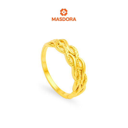 MASDORA 916 Gold Ring Rings Cincin Emas ~ HG Half Double Ripple (EMAS 916/22K)