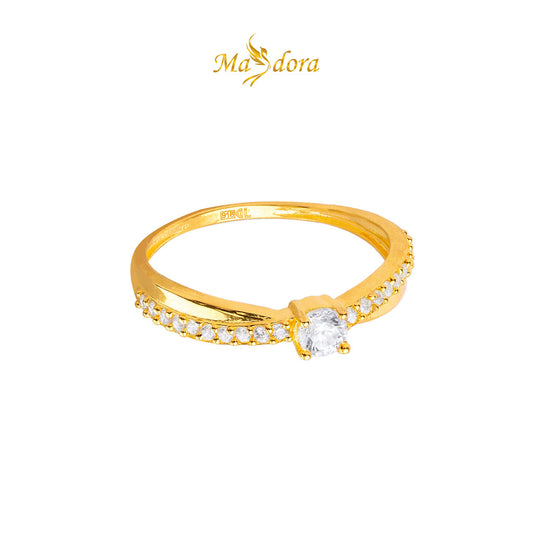 MASDORA 916 Gold Ring Rings Cincin Emas ~ Sparkling Solitaire (EMAS 916/22K)