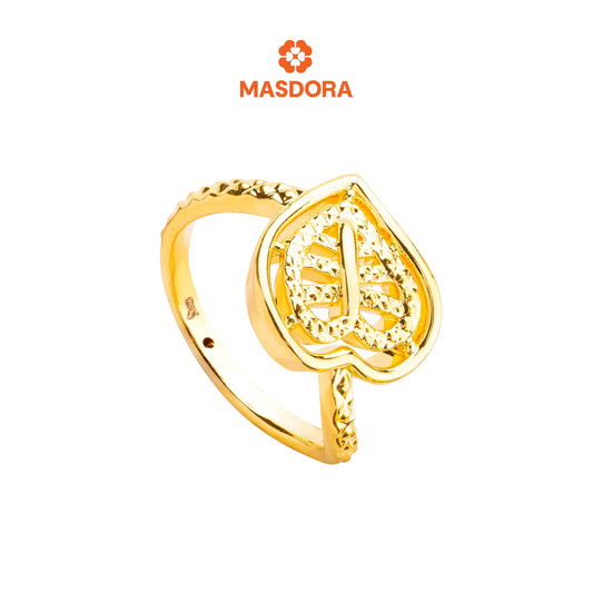 MASDORA 916 Gold Ring Rings Cincin Emas ~ HG Golden Enormous Leaf (EMAS 916/22K)
