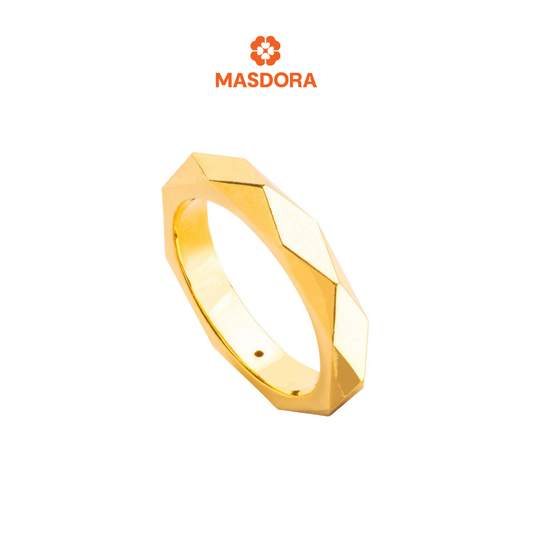 MASDORA 916 Gold Ring Rings Cincin Emas ~ HG Golden Sided Band (EMAS 916/22K)