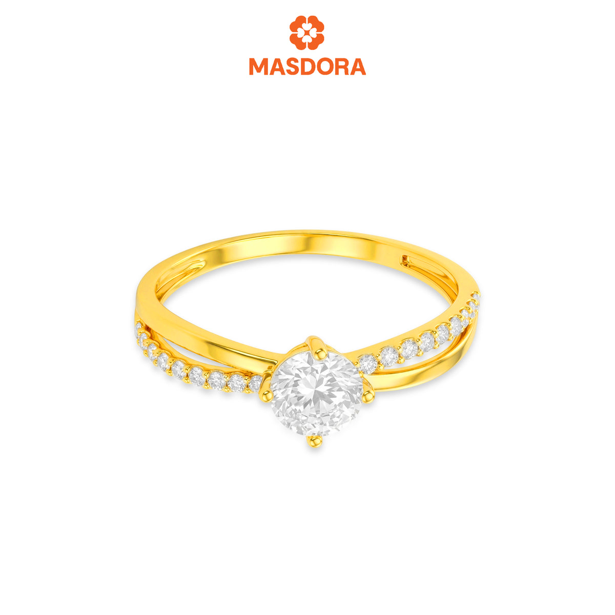 MASDORA 916 Gold Ring Rings Cincin Emas ~ Majestic Solitaire (EMAS 916/22K)