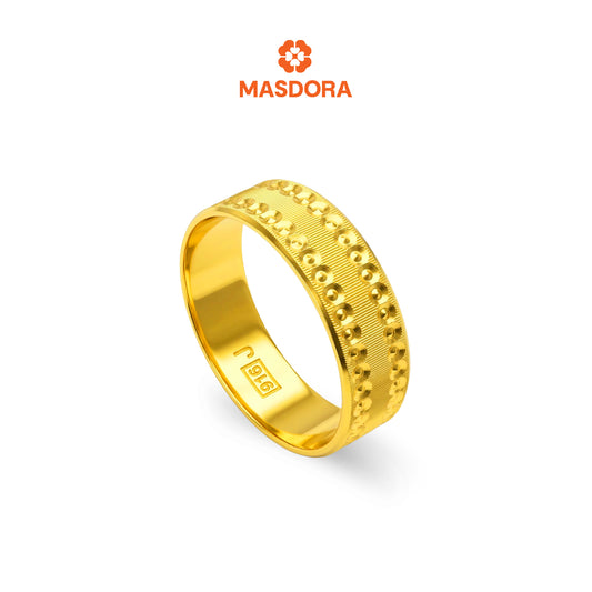 MASDORA 916 Gold Ring Rings Cincin Emas ~ CBR Dotted Shiny Cutting (EMAS 916/22K)