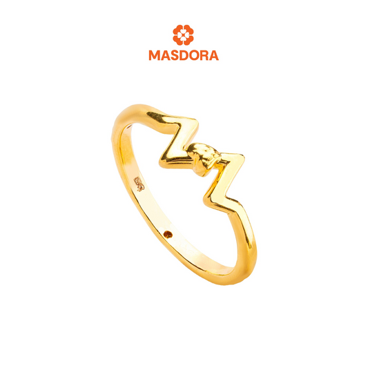 MASDORA 916 Gold Ring Rings Cincin Emas ~ HG Golden Sharpie Heartbeat (EMAS 916/22K)