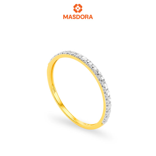 MASDORA 916 Gold Ring Rings Cincin Emas ~ Duotone Zircon Diamond Cut (EMAS 916/22K)