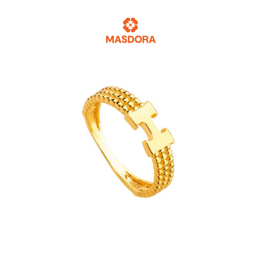 MASDORA 916 Gold Ring Rings Cincin Emas ~ Golden Dotted Hers (EMAS 916/22K)