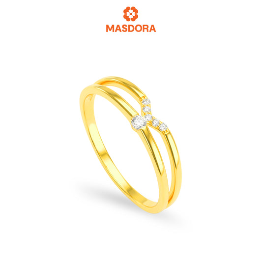 MASDORA 916 Gold Ring Rings Cincin Emas ~ Sparkling Facile V (EMAS 916/22K)