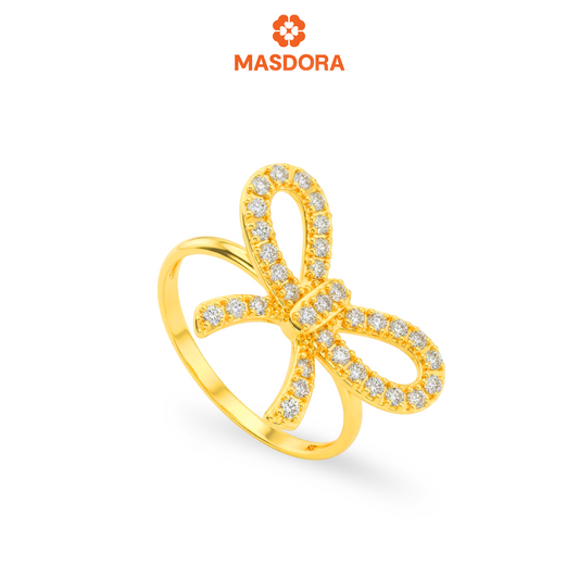 MASDORA 916 Gold Ring Rings Cincin Emas ~ Sparkling Gorgeous Ribbon (EMAS 916/22K)