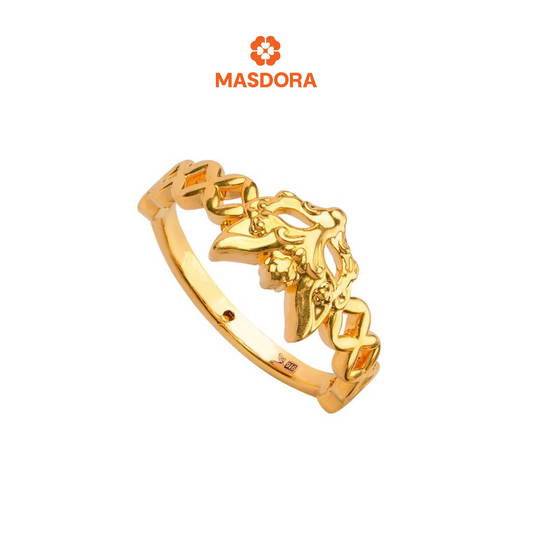 MASDORA 916 Gold Ring Rings Cincin Emas ~ HG Golden Crossed Masquerade  (EMAS 916/22K)