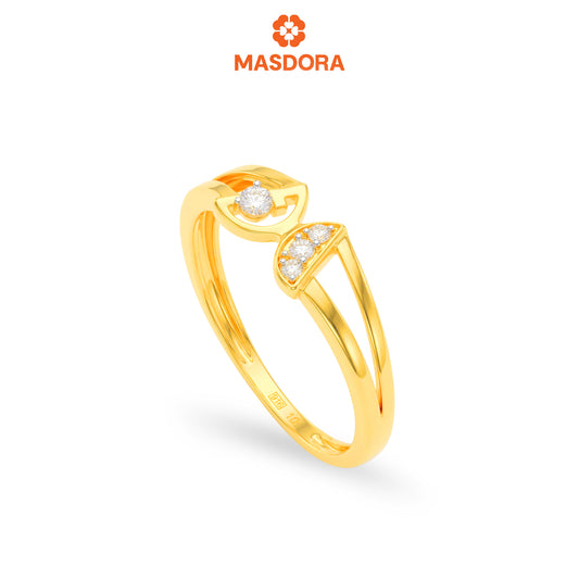 MASDORA 916 Gold Ring Rings Cincin Emas ~ Sparkling Geometric Butterfly (EMAS 916/22K)