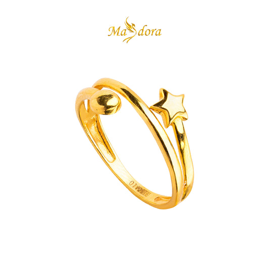 MASDORA 916 Gold Ring Rings Cincin Emas ~ Golden Galaxy Star (EMAS 916/22K)