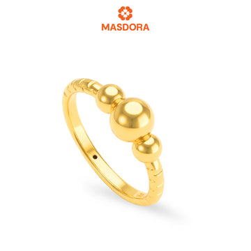MASDORA 916 Gold Ring Rings Cincin Emas ~ HG Golden Triple Bubbles (EMAS 916/22K)