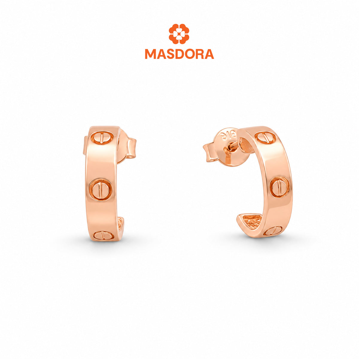 MASDORA 916 Gold Earrings Earring Subang Emas ~ Rosé Gold Screw Mark (EMAS 916/22K)