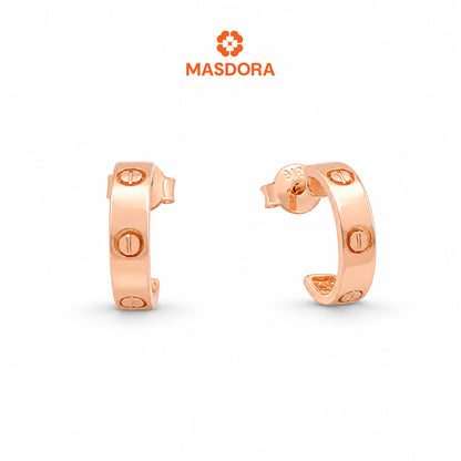 MASDORA 916 Gold Earrings Earring Subang Emas ~ Rosé Gold Screw Mark (EMAS 916/22K)
