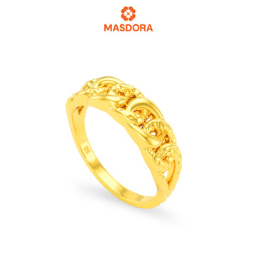 MASDORA 916 Gold Ring Rings Cincin Emas ~ HG Golden Half Coco Cutting (EMAS 916/22K)