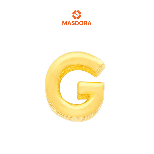 MASDORA 916 Gold Charms Charm Emas ~ Alphabet 3D - G (EMAS 916/22K)