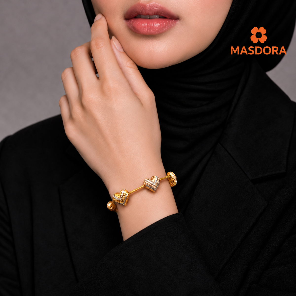 MASDORA 916 Gold Bracelet Rantai Tangan Emas ~ Dubai Love Beratur L (EMAS 916/22K)