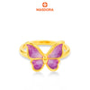 MASDORA 999 Gold Ring Rings Cincin Emas ~ Violet Glittery Butterfly (EMAS 999/24K)
