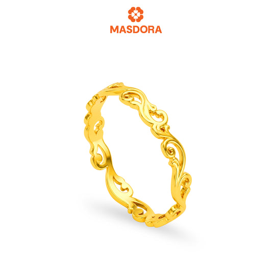 MASDORA 916 Gold Ring Rings Cincin Emas ~ Golden Quaint Band (EMAS 916/22K)
