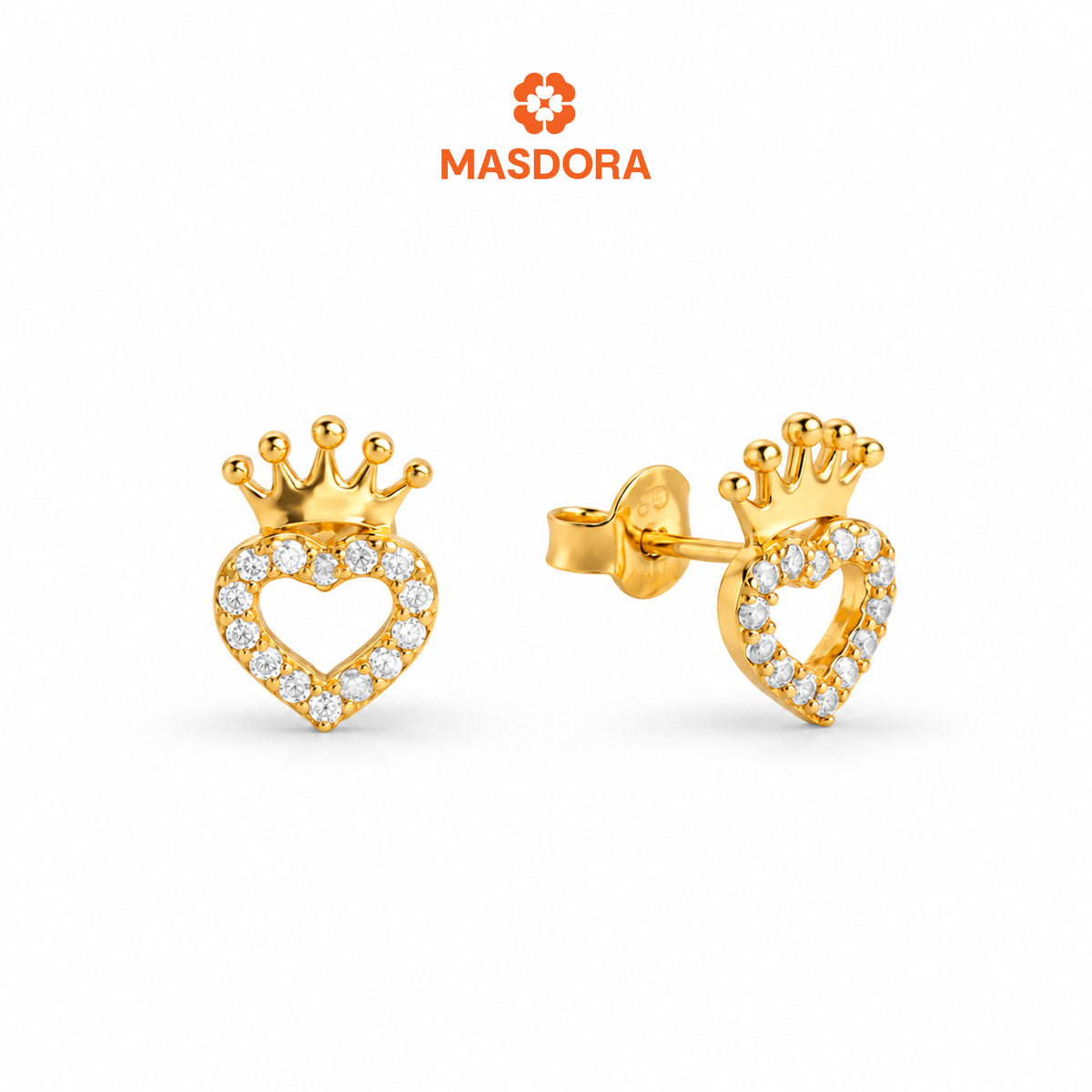 MASDORA 916 Gold Earrings Earring Subang Emas ~ Sparkling Hearty Queen (EMAS 916/22K)