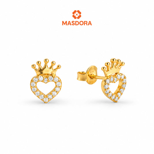 MASDORA 916 Gold Earrings Earring Subang Emas ~ Sparkling Hearty Queen (EMAS 916/22K)