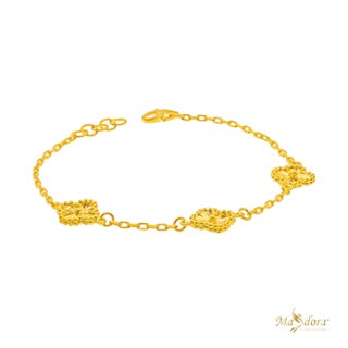 MASDORA Golden Clovers M (3F) Bracelet (Emas 916)