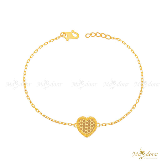 MASDORA Honeycomb Love Minimalist Gold Bracelet (Emas 916)