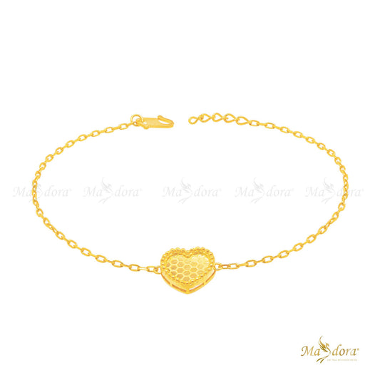 MASDORA Honeycomb Love Minimalist Gold Bracelet (Emas 916)