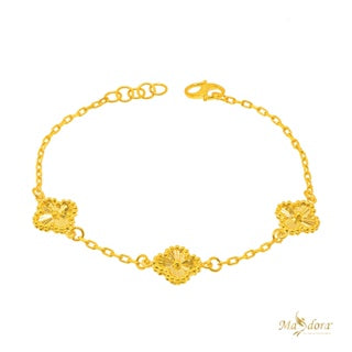 MASDORA Golden Clovers M (3F) Bracelet (Emas 916)