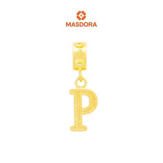 MASDORA 916 Gold Charms Charm Emas ~ Alphabet P (EMAS 916/22K)
