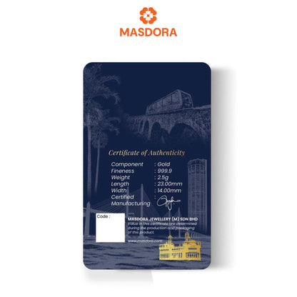 MASDORA 999.9 Gold Bar 2.50GM ~ Penang | Pearl of the Orient (EMAS 999.9/24K)