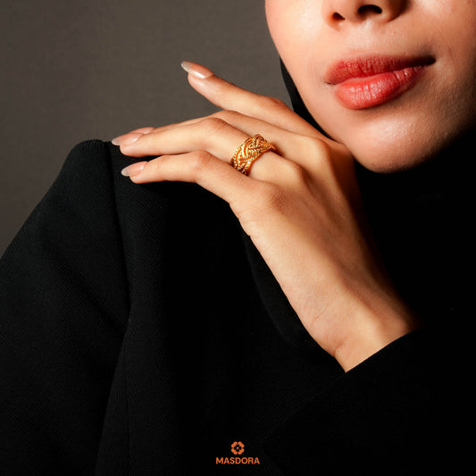 MASDORA 916 Gold Ring Rings Cincin Emas ~ HG Golden Charming Pave (EMAS 916/22K)
