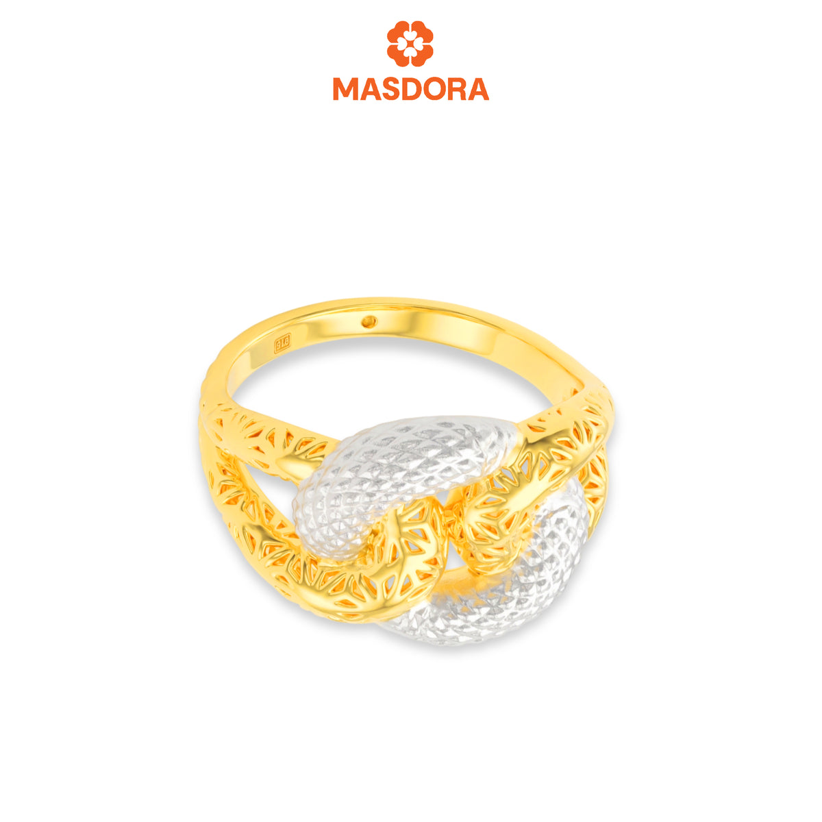 MASDORA 916 Gold Ring Rings Cincin Emas ~ HG Duotone Filigree Chain (EMAS 916/22K)
