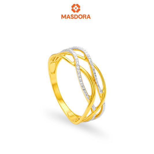 MASDORA 916 Gold Ring Cincin Emas ~ Duotone Infinite Ties (EMAS 916/22K)