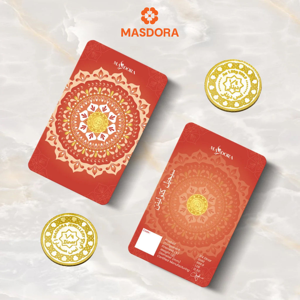 MASDORA 999.9 Gold ¼ Dinar (1.06GM) Collection Series ~ Signature 2025 (EMAS 999.9/24K)