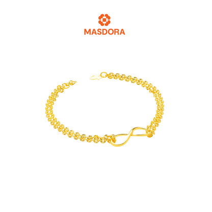 MASDORA 916 Gold Bracelet Rantai Tangan Emas ~ Shining Sauh Infinity Loop (EMAS 916/22K)