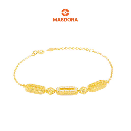 MASDORA 916 Gold Bracelet Rantai Tangan Emas ~ Sparkling Zero Block (EMAS 916/22K)