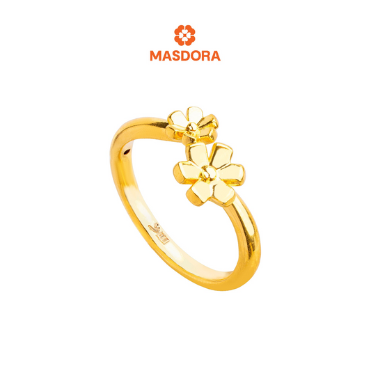MASDORA 916 Gold Ring Rings Cincin Emas ~ HG Mini Double Trifoglio (EMAS 916/22K)