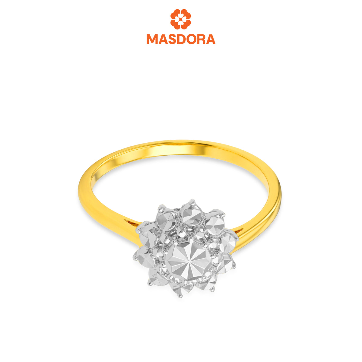 MASDORA 916 Gold Ring Rings Cincin Emas ~ Duotone Diamond Bloom (EMAS 916/22K)