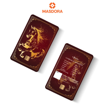 MASDORA 999.9 Gold Bar 0.25GM Calendar Year Collection ~ Golden Horse Lunar (EMAS 999.9/24K)