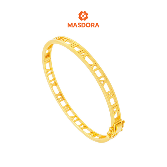 MASDORA 916 Gold Bangle Gelang Tangan Emas ~ Roman Full Gold (EMAS 916/22K)