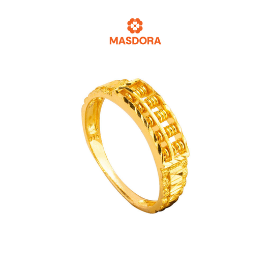 MASDORA 916 Gold Ring Rings Cincin Emas ~ Elegant Abacus Sempua - L (EMAS 916/22K)
