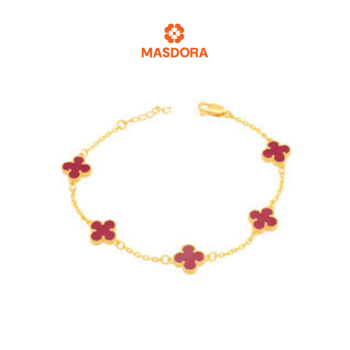 MASDORA 916 Gold Bracelet Rantai Tangan Emas ~ Clover - M (EMAS 916/22K)