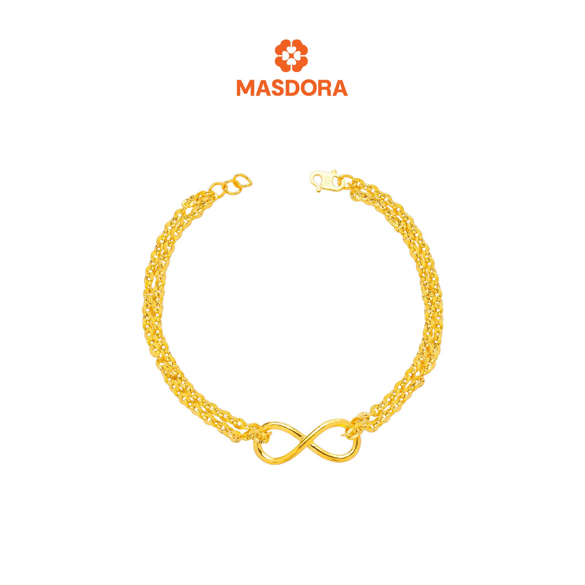 MASDORA 916 Gold Bracelet Rantai Tangan Emas ~ Shining Sauh Infinity Loop (EMAS 916/22K)