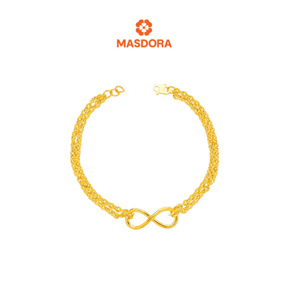 MASDORA 916 Gold Bracelet Rantai Tangan Emas ~ Shining Sauh Infinity Loop (EMAS 916/22K)