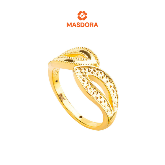 MASDORA 916 Gold Ring Rings Cincin Emas ~ HG Golden Split Droplets (EMAS 916/22K)