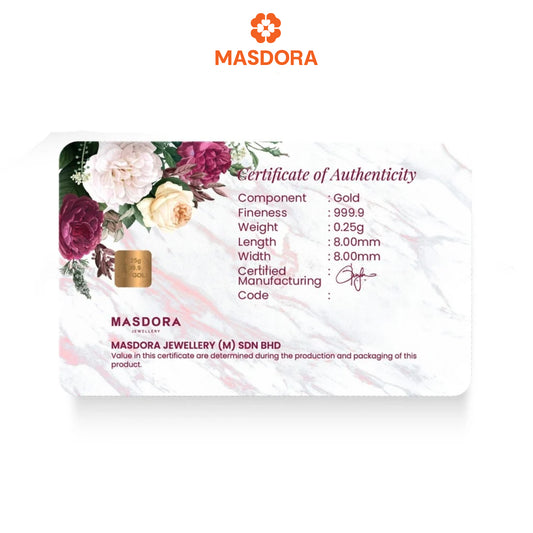 MASDORA 999.9 Gold Bar 0.25GM Gift Series ~ Wonderful Anniversary (EMAS 999.9/24K)