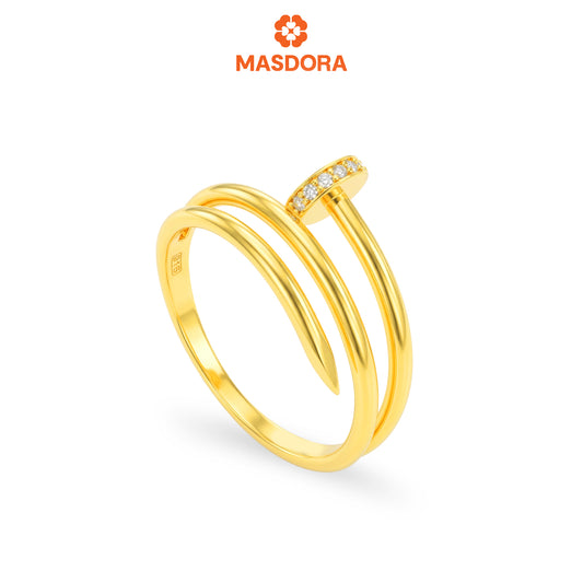 MASDORA 916 Gold Ring Rings Cincin Emas ~ Sparkling Layered Nail (EMAS 916/22K)