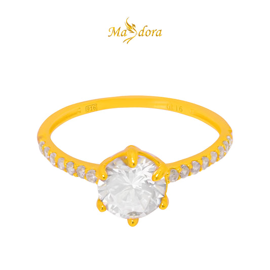 MASDORA Sparkling Crown Ring (Emas 916)