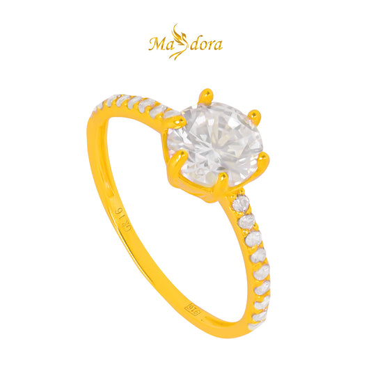 MASDORA Sparkling Crown Ring (Emas 916)