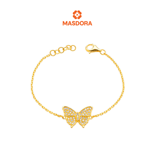 MASDORA 916 Gold Bracelet Rantai Tangan Emas ~ Sparkling Enormous Butterfly (EMAS 916/22K)